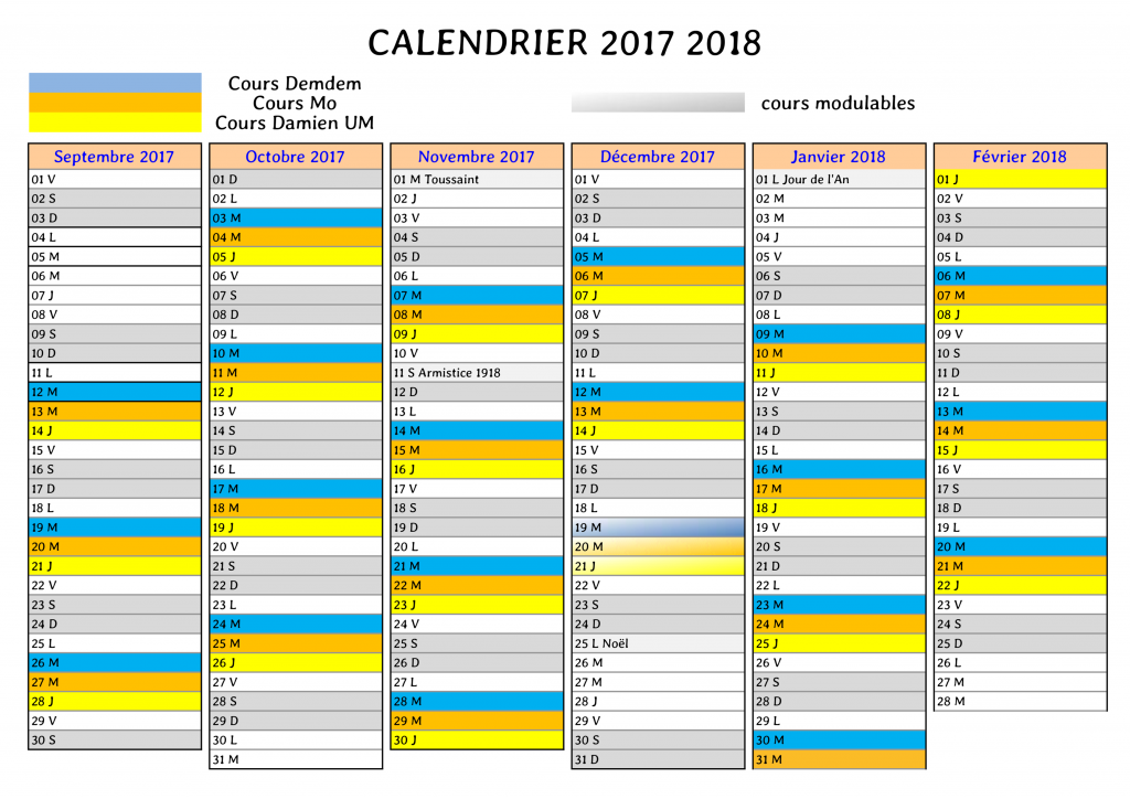 calendrier- cours 2017-2018 1